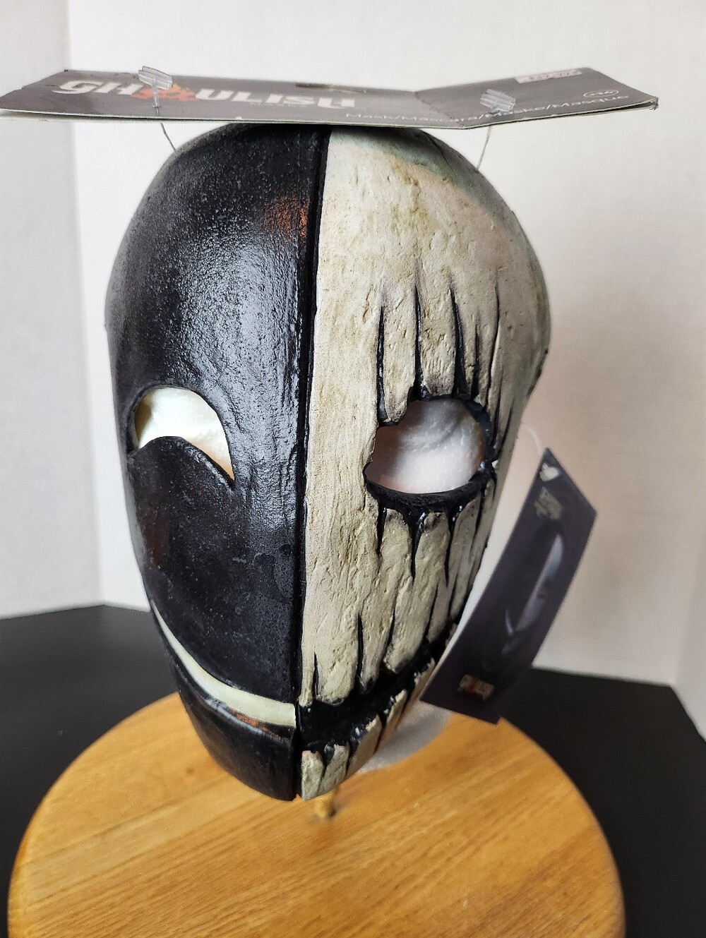 Ghoulish Productions Kagekao Mask. Black And White Japanese Creepy Latex Mask